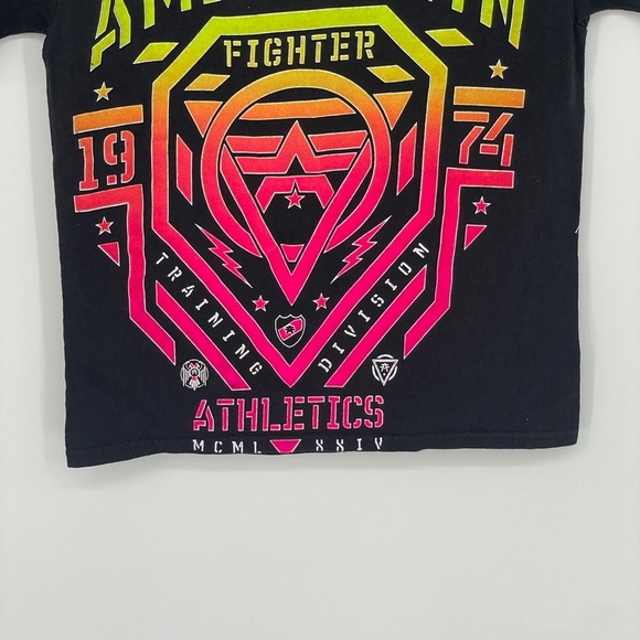 AMERICAN FIGHTER Youth Boswell Neon Black Short Sleeve T-Shirt (30) - Picture 3 of 5